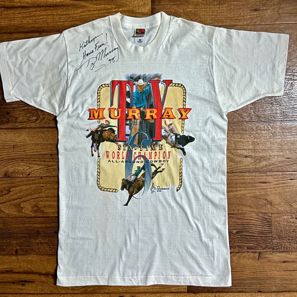 Ty Murray • All-Around Cowboy World Champion • 1998 • Signed • White • Shirt - Picture 2 of 10